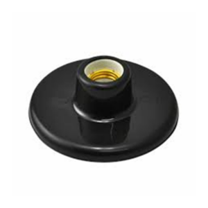 PLAFON C/ SOQUETE PORCELANA E27 PRETO