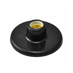 PLAFON C/ SOQUETE PORCELANA E27 PRETO