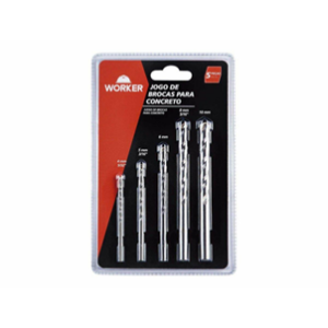 JOGO BROCAS CONCRETO 5PCS - WORKER