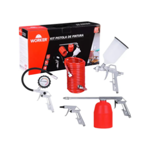 KIT PISTOLAS 5PÇS P/ COMPRESSOR DE AR WORKER
