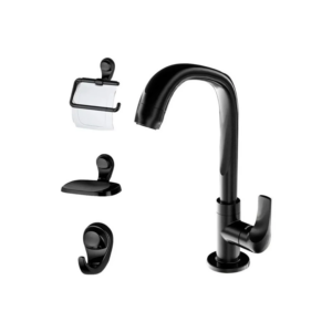 KIT ACESSORIOS E TORNEIRA WC LORENZETTI 4PCS BLACK
