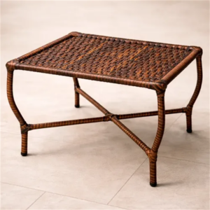 MESA DE CENTRO DE JUNCO SINTETICO MARROM
