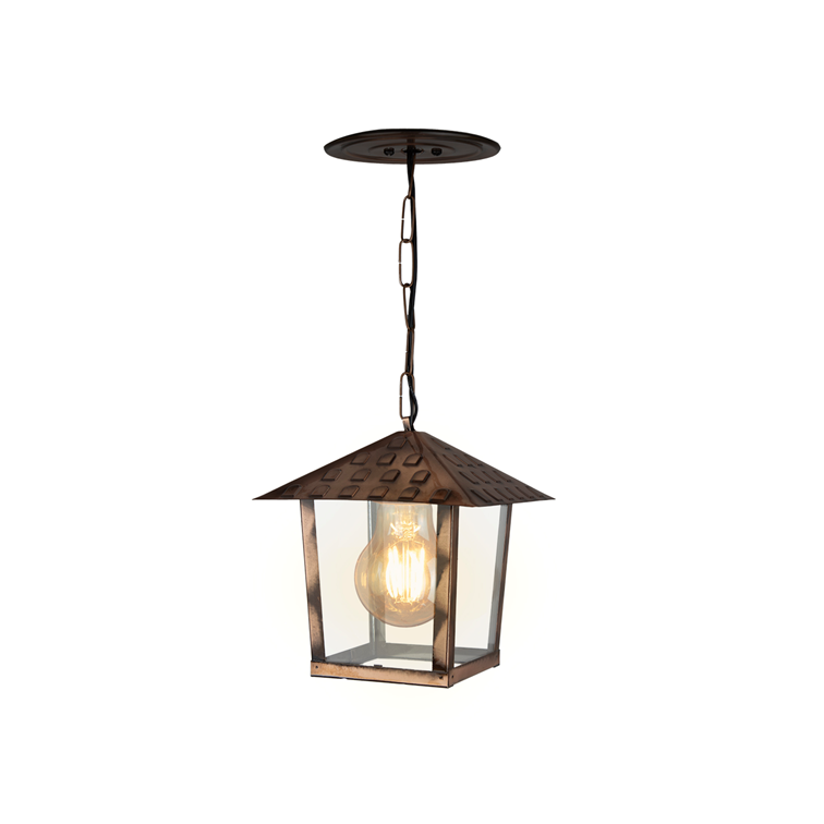 PENDENTE COLONIAL NINA QUADR VD LISO 1XE27 COBRE LISO BLUMENAU
