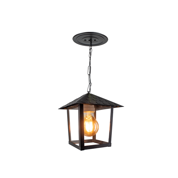 PENDENTE COLONIAL NINA QUADR VD LISO 1XE27 PRETO BLUMENAU