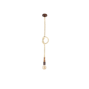 PENDENTE SAILOR WOOD CORDA SISAL 1XE27 MARROM GOLD BLUMENAU
